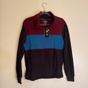 MBX Men's Maroon Blue Black Fleece NWT Size M